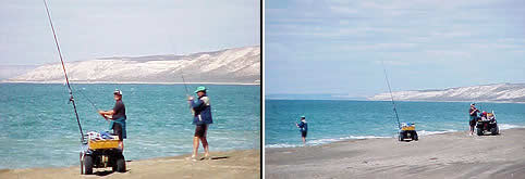 Pesca en Playa Union Chubut